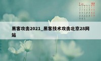 黑客攻击2021_黑客技术攻击北京28网站