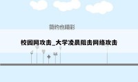 校园网攻击_大学凌晨阻击网络攻击