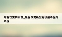 黑客攻击的案例_黑客攻击新型冠状病毒医疗系统