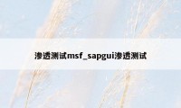 渗透测试msf_sapgui渗透测试