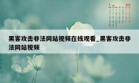 黑客攻击非法网站视频在线观看_黑客攻击非法网站视频