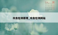 攻击检测原理_攻击检测网站