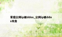 家庭公网ip被ddos_公网ip被ddos攻击