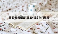 黑客 编程语言_黑客c语言入门教程