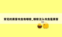 常见的黑客攻击有哪些_哪些注入攻击是黑客