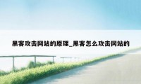 黑客攻击网站的原理_黑客怎么攻击网站的