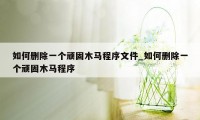 如何删除一个顽固木马程序文件_如何删除一个顽固木马程序