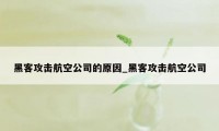 黑客攻击航空公司的原因_黑客攻击航空公司