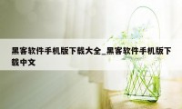 黑客软件手机版下载大全_黑客软件手机版下载中文