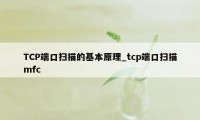 TCP端口扫描的基本原理_tcp端口扫描mfc