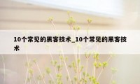 10个常见的黑客技术_10个常见的黑客技术