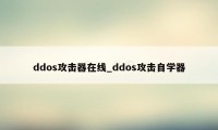 ddos攻击器在线_ddos攻击自学器