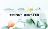 霸道王爷暗卫_霸道暗卫腐书网